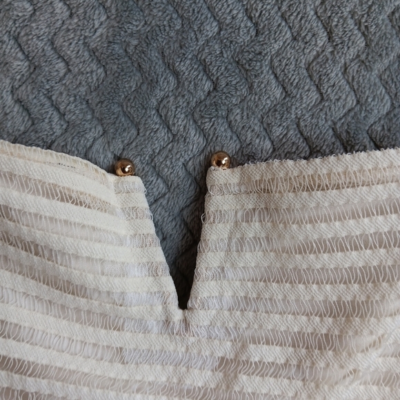 GOOD AMERICAN Dress Sheer Mesh Midi Ivory Sleeveless Women's Size 4 NWT Stretch - Picture 5 of 9